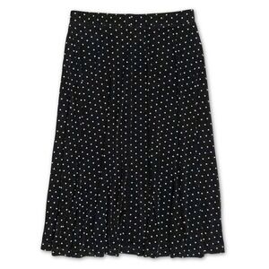 Laura Ashley A-Line Skirt Womens Large Black White‎ Polka Dot Vintage 90s Twee